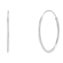 Endless Hoop Earrings In 14K White Gold, 12Mm