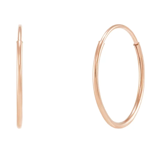 Endless Hoop Earrings In 14K Rose Gold, 12Mm