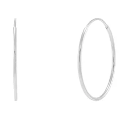 Endless Hoop Earrings In 14K White Gold, 16Mm