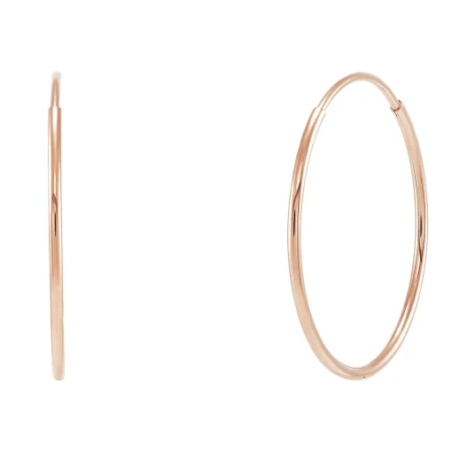 Endless Hoop Earrings In 14K Rose Gold, 16Mm