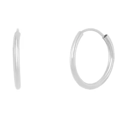 Endless Hoop Earrings In 14K White Gold, 14Mm