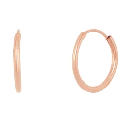 Endless Hoop Earrings In 14K Rose Gold, 14Mm