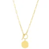 Engravable Circle Disc Pendant In 14K Yellow Gold