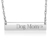 Engraved Bar Necklace With Diamond Accent In 10K White Gold