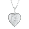 Engraved Butterfly Heart Locket Pendant In Sterling Silver