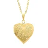 Engraved Heart Locket In 14K Yellow Gold