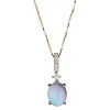 Ethiopian Opal & 1/10 Ct. Tw. Diamond Pendant In 10K Yellow Gold