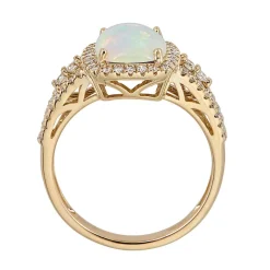 Ethiopian Opal & 1/2 Ct. Tw. Diamond Ring In 14K Yellow Gold