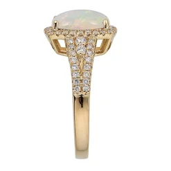 Ethiopian Opal & 1/2 Ct. Tw. Diamond Ring In 14K Yellow Gold