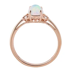 Ethiopian Opal & Diamond Ring In 10K Rose Gold