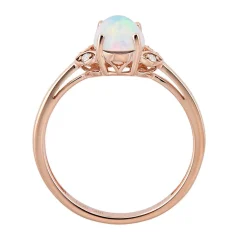 Ethiopian Opal & Diamond Ring In 10K Rose Gold