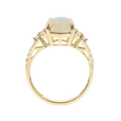 Ethopian Opal & 1/4 Ct. Tw. Diamond Ring In 10K Yellow Gold