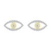 Evil Eye Stud Earrings With Diamonds In 10K Yellow Gold (1/8 Ct. Tw.)