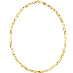 Fancy Link Chain Necklace In 14K Yellow Gold, 6.5Mm, 18"