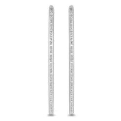 Faux Channel-Set Diamond Hoops In Sterling Silver (1/7 Ct. Tw.)