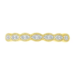 Faux-Marquise Diamond Stack Band In 10K Yellow Gold (1/10 Ct. Tw.)