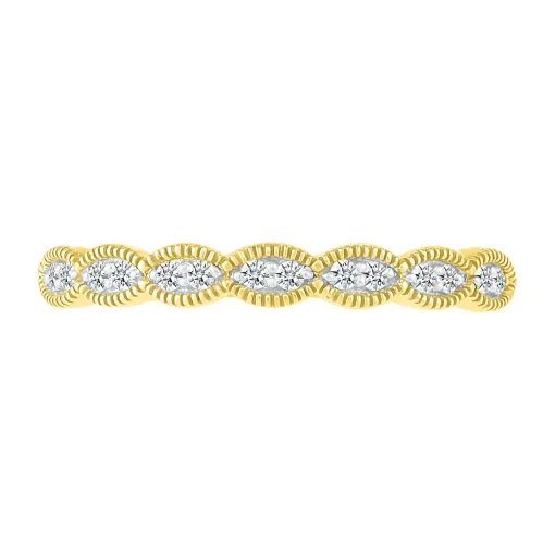 Faux-Marquise Diamond Stack Band In 10K Yellow Gold (1/10 Ct. Tw.)