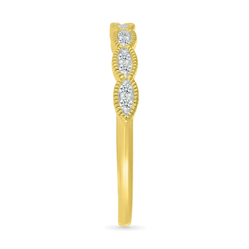 Faux-Marquise Diamond Stack Band In 10K Yellow Gold (1/10 Ct. Tw.)
