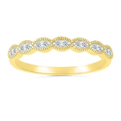 Faux-Marquise Diamond Stack Band In 10K Yellow Gold (1/10 Ct. Tw.)