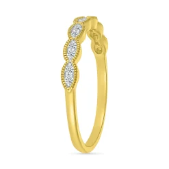 Faux-Marquise Diamond Stack Band In 10K Yellow Gold (1/10 Ct. Tw.)