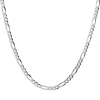Figaro Chain In Sterling Silver, 20"
