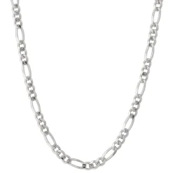 Figaro Chain In Sterling Silver, 24"
