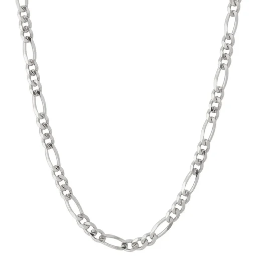 Figaro Chain In Sterling Silver, 24"