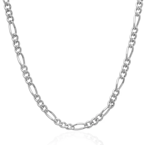 Figaro Link Chain In Stainless Steel, 24"