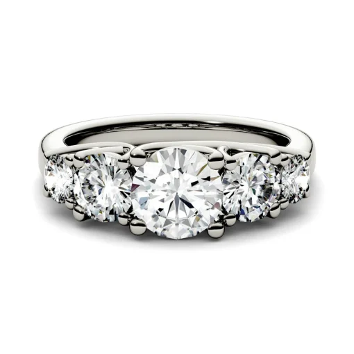 Five-Stone Moissanite Ring In 14K White Gold (2 1/3 Ct. Tw.)