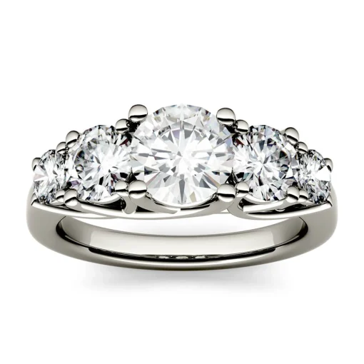 Five-Stone Moissanite Ring In 14K White Gold (2 1/3 Ct. Tw.)