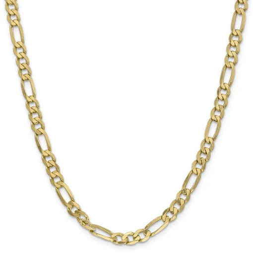 Flat Figaro Chain In 14K Yellow Gold, 30"