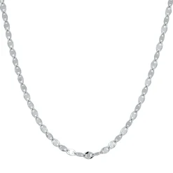 Flat Link Chain In 14K White Gold, 18"