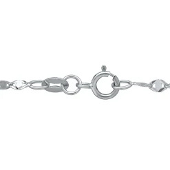 Flat Link Chain In 14K White Gold, 18"