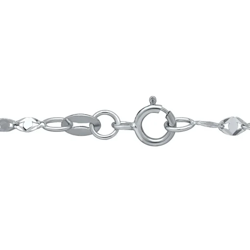 Flat Link Chain In 14K White Gold, 18"