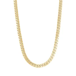 Flat Wire Cuban Chain In 14K Yellow Gold, 24"