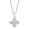 Flower Diamond Pendant In Sterling Silver (1/10 Ct. Tw.)