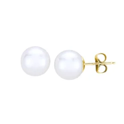 Freshwater Cultured Pearl Earrings In 10K Yellow Gold