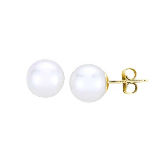 Freshwater Cultured Pearl Earrings In 10K Yellow Gold