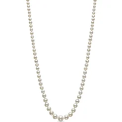 Freshwater Cultured Pearl Necklace In Sterling Silver