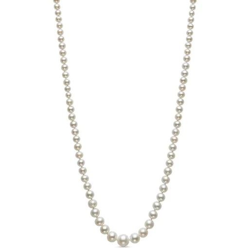 Freshwater Cultured Pearl Necklace In Sterling Silver