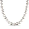 Freshwater Cultured Pearl And Diamond Accent Necklace With 14K White Gold