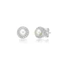 Freshwater Cultured Pearl & 1/7 Ct. Tw. Diamond Earrings In Sterling Silver