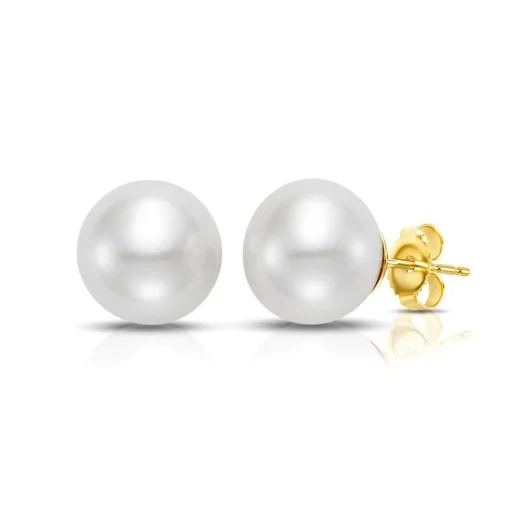 Freshwater Cultured Pearl Earrings In 10K Yellow Gold