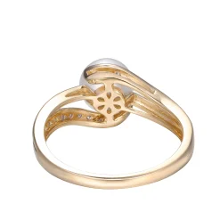 Freshwater Cultured Pearl And Diamond Ring In 10K Yellow Gold (1/10 Ct. Tw.)