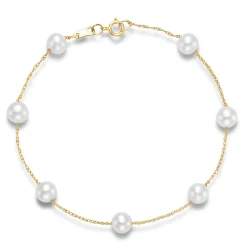 Freshwater Pearl Bracelet In 14K Yellow Gold