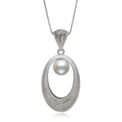 Freshwater Pearl Pendant In Sterling Silver