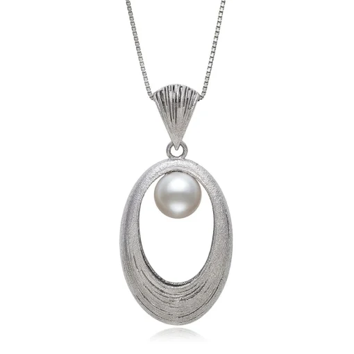 Freshwater Pearl Pendant In Sterling Silver