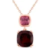 Garnet And Rhodolite Pendant In 10K Rose Gold