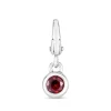 Garnet Birthstone Charm In Sterling Silver