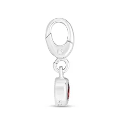 Garnet Birthstone Charm In Sterling Silver